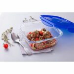 PYREX COOK & GO Conservation dish square 0,8l 16cm + Blue lid - Image 3