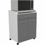 Oslo served 60 cm - 1 drawer and 1 door - L 60 x D 44 x H 81 cm - Brilliant gray color - Ekipa - Image 3