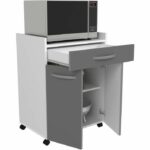 Oslo served 60 cm - 1 drawer and 1 door - L 60 x D 44 x H 81 cm - Brilliant gray color - Ekipa - Image 5