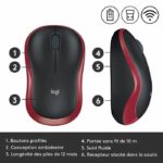 Logitech Wireless Optical Mouse - Red M185 - Image 4