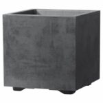 Cube Flower Pot – DEROMA – Millennium R – Anthracite – With water reserve – 25 cm
