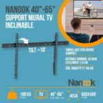 NANOOK Tilting TV Wall Mount Bracket for 40-65 Inch TVs - Mounting Solution for LCD and (O)LED TVs - Black - Image 2