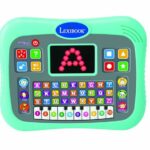ABC bilingual talking educational tablet with touch keys and LED screen to illustrate interactions with the game in English
