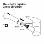 Shower head - ROUSSEAU - Chrome - ABS - 2 jets - Anti-limescale - Image 4