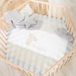 Hegaxonal Baby Playpen - ROBA - LIEBHABEAR - Height Adjustable - Removable Base - 6 Braked Wheels - Natural Wood - Teddy Bear Pattern - Image 5