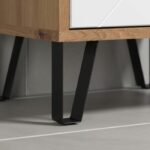 Bathroom furniture - low storage - Oak and white decor - L36 x D29 x H79 cm - TOUCH - Image 6