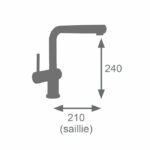 Edouard Rousseau - SQUARE Sink Mixer - Pull-out Spray - Chrome - Image 3