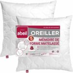 Abeil batch of 2 quilted memory pillows - 60x60 cm - White