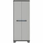 Keter | High linear wardrobe, black / gray / blue, 68 x 39 x 173 cm