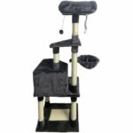 SWIFTY Cat tree - 55 x 40 x 138 cm - Dark grey - 3 platforms, 1 perch, 1 niche, scratching posts - Image 2