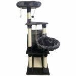SWIFTY Cat tree - 55 x 40 x 138 cm - Dark grey - 3 platforms, 1 perch, 1 niche, scratching posts - Image 3