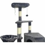 SWIFTY Cat tree - 55 x 40 x 138 cm - Dark grey - 3 platforms, 1 perch, 1 niche, scratching posts - Image 4
