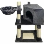 SWIFTY Cat tree - 55 x 40 x 138 cm - Dark grey - 3 platforms, 1 perch, 1 niche, scratching posts - Image 5
