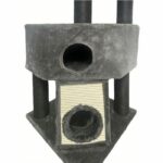 GUILY Dark gray cat tree - 50 x 50 x 141 cm - Dark gray - 2 platforms, 1 perch, 1 cabin, 1 ramp, 1 tunnel - Image 4