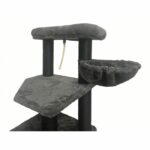 GUILY Dark gray cat tree - 50 x 50 x 141 cm - Dark gray - 2 platforms, 1 perch, 1 cabin, 1 ramp, 1 tunnel - Image 5