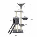 JIPSY Gray cat tree - 79 x 34 x 138 cm - Gray - Image 3