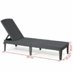ALLIBERT JAIPUR sunlounger - 4 positions - Woven resin imitation - Graphite - Image 4