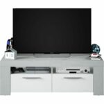 AMBIT 2 Door TV Stand - Contemporary Style - Gray and White - L 120 cm