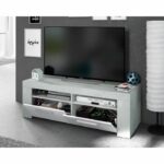 AMBIT 2 Door TV Stand - Contemporary Style - Gray and White - L 120 cm - Image 3