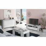 AMBIT 2 Door TV Stand - Contemporary Style - Gray and White - L 120 cm - Image 6