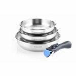 Set of 3 stoves 20-24-26 cm Arthur Martin AM1410 - Stainless steel - Removable handle - All lights including induction - Image 2