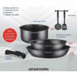 Cookware - All heat sources including induction - Arthur Martin - AM9582 - Aluminum - Non-stick - 6 pieces - Removable handle - Image 3