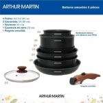 8 -room kitchen battery Arthur Martin - aluminum - wooden handle - All lights including induction - Image 2
