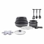 Cookware set - All hobs including induction - ART & CUISINE - AC1824 - Aluminum - 18 pieces - Non-stick - Removable handle