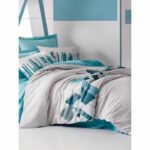 Bedding set - 1 duvet cover 220 x 240 cm + 2 pillowcases 60 x 60 cm - 100% cotton - Green - Image 2