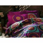 Bedding set - 1 duvet cover 220 x 240 cm + 2 pillowcases 60 x 60 cm - 100% cotton - Fuchsia - Image 2