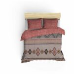 Bedding set - 1 duvet cover 220 x 240 cm + 2 pillowcases 60 x 60 cm - 100% cotton - Red - Image 2
