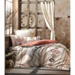Bedding set - 1 duvet cover 220 x 240 cm + 2 pillowcases 60 x 60 cm - 100% cotton - Red - Image 3