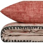 Bedding set - 1 duvet cover 220 x 240 cm + 2 pillowcases 60 x 60 cm - 100% cotton - Red - Image 6