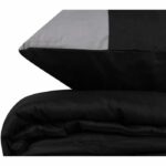 Bedding set - 1 duvet cover 220 x 240 cm + 2 pillowcases 60 x 60 cm - 100% cotton - Black - Image 4