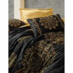 Bedding set - 1 duvet cover 220 x 240 cm + 2 pillowcases 60 x 60 cm - 100% cotton satin - Black - Image 2