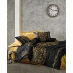 Bedding set - 1 duvet cover 220 x 240 cm + 2 pillowcases 60 x 60 cm - 100% cotton satin - Black