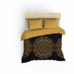 Bedding set - 1 duvet cover 220 x 240 cm + 2 pillowcases 60 x 60 cm - 100% cotton satin - Black - Image 3