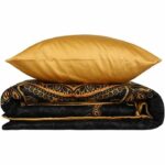 Bedding set - 1 duvet cover 220 x 240 cm + 2 pillowcases 60 x 60 cm - 100% cotton satin - Black - Image 4