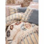 Bedding set - 1 duvet cover 220 x 240 cm + 2 pillowcases 60 x 60 cm - 100% cotton - Beige - Image 2