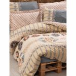 Bedding set - 1 duvet cover 220 x 240 cm + 2 pillowcases 60 x 60 cm - 100% cotton - Beige - Image 4