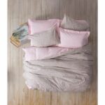 Bedding set - 1 duvet cover 220 x 240 cm + 2 pillowcases 60 x 60 cm - 100% cotton - Pink