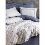 Bedding set - 1 duvet cover 220 x 240 cm + 2 pillowcases 60 x 60 cm - 100% cotton - Blue - Image 4