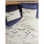 Bedding set - 1 duvet cover 220 x 240 cm + 2 pillowcases 60 x 60 cm - 100% cotton - Blue - Image 4