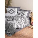 Bedding set - 1 duvet cover 220 x 240 cm + 2 pillowcases 60 x 60 cm - 100% cotton - Anthracite