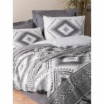 Bedding set - 1 duvet cover 220 x 240 cm + 2 pillowcases 60 x 60 cm - 100% cotton - Anthracite - Image 4