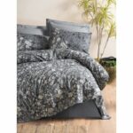 Bedding set – 1 duvet cover 220 x 240 cm + 2 pillowcases 60 x 60 cm – 100% cotton – Anthracite