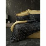 Bedding set - 1 duvet cover 220 x 240 cm + 2 pillowcases 60 x 60 cm - 100% cotton - Black