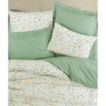 Bedding set - 1 duvet cover 220 x 240 cm + 2 pillowcases 60 x 60 cm - 100% cotton - Green - Image 4