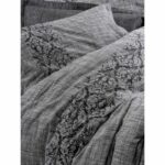 Bedding set - 1 duvet cover 220 x 240 cm + 2 pillowcases 60 x 60 cm - 100% cotton - Grey - Image 2