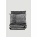 Bedding set - 1 duvet cover 220 x 240 cm + 2 pillowcases 60 x 60 cm - 100% cotton - Grey - Image 4